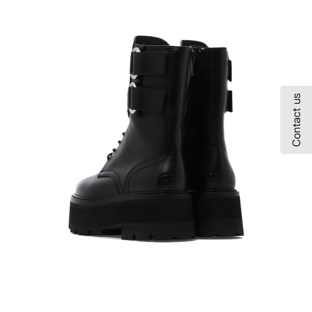 CELINE lace up with cuff chunky combat boots - Picture 3 of 11